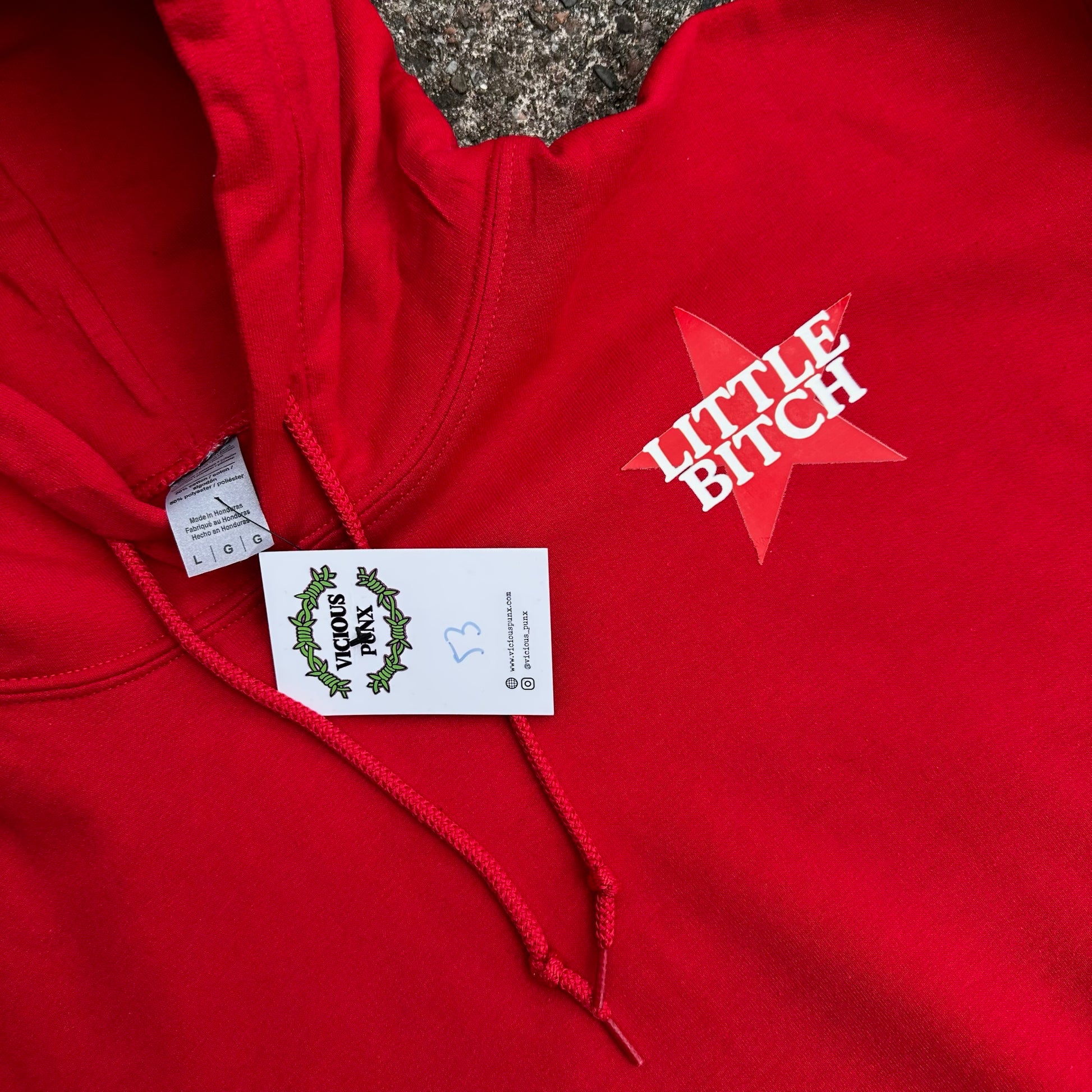 Sample Sale - Little Bitch Red Hoodie - Large - (53)