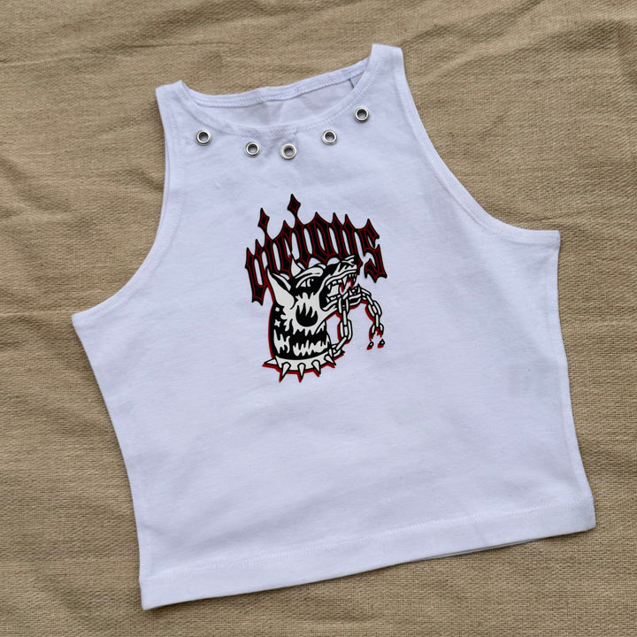 SAMPLE SALE - VICIOUS DOG EYELET VEST TOP