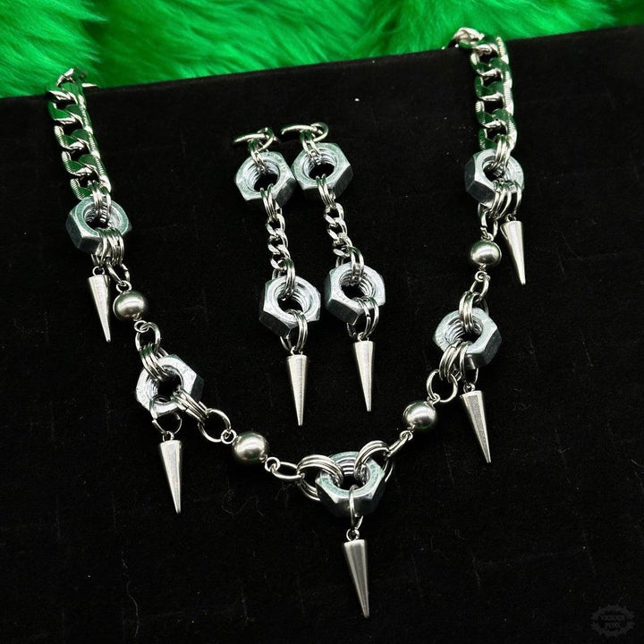 INDUSTRIAL SPIKED BOLT NECKLACE-Vicious Punx-Vicious Punx