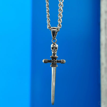 SKULL SWORD NECKLACE-Vicious Punx-Vicious Punx