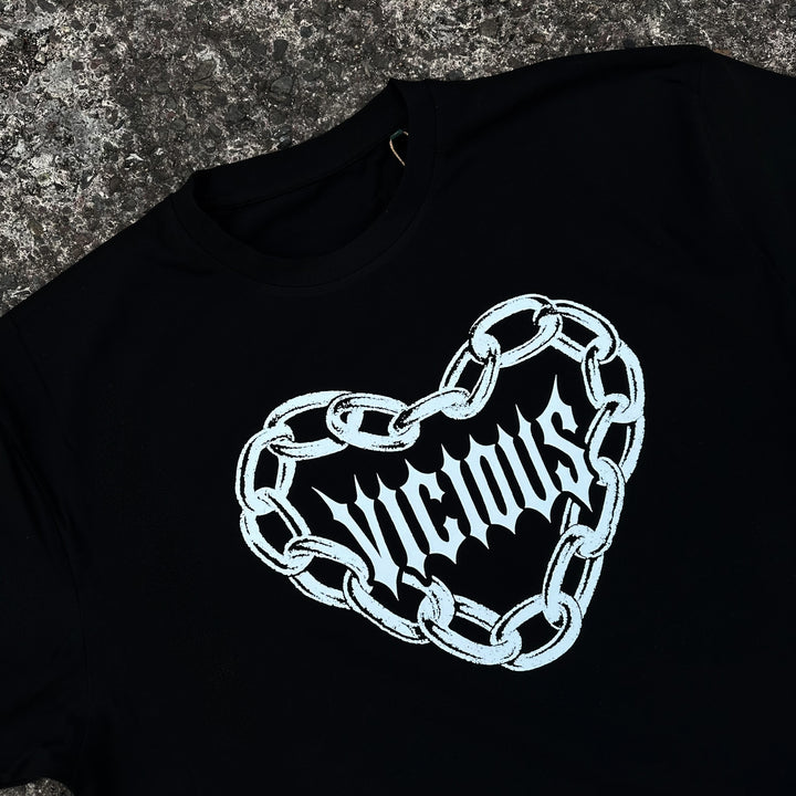 VICIOUS CHAIN HEART HEAVYWEIGHT T SHIRT