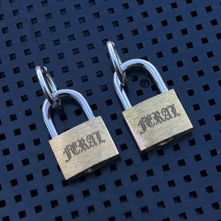 FERAL PADLOCK HOOP EARRINGS