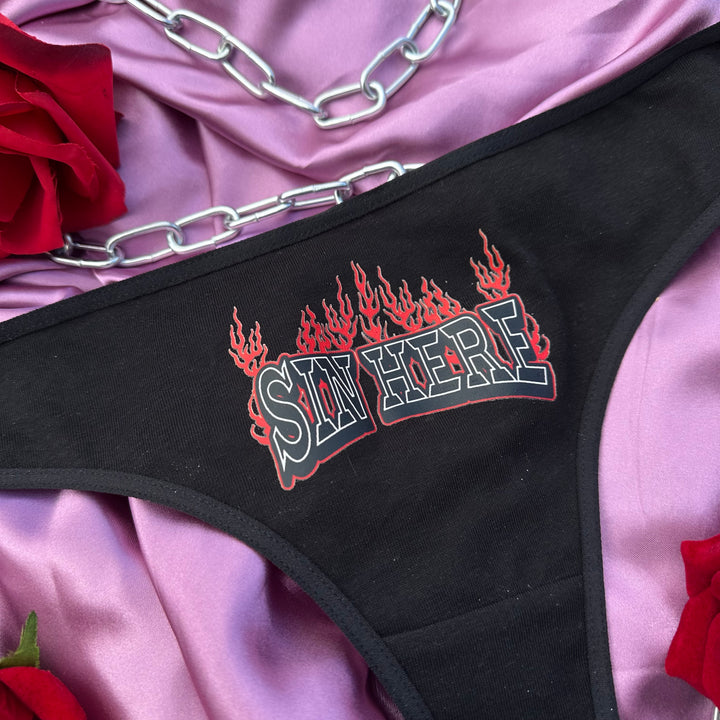 SIN HERE COTTON THONGS