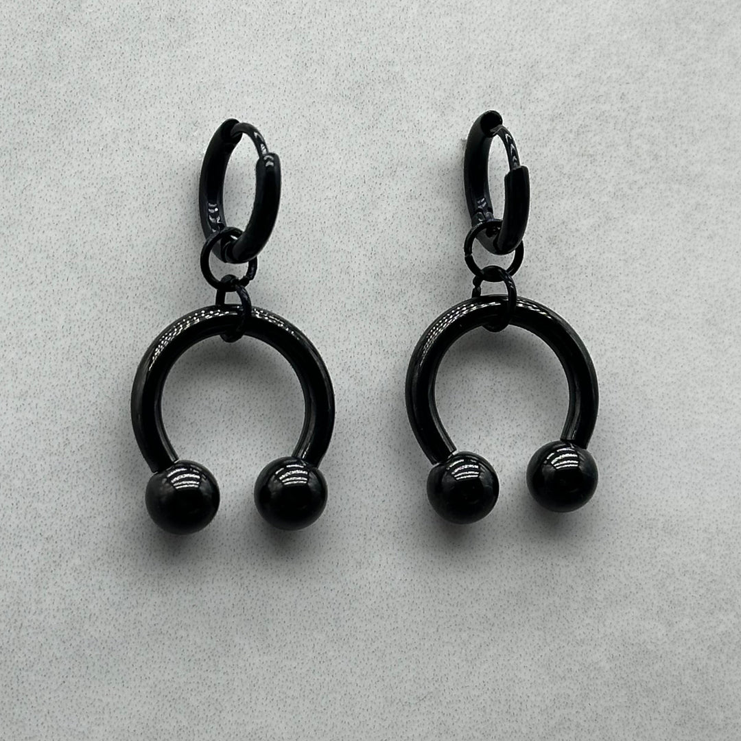 XL HORSESHOE HOOP EARRINGS