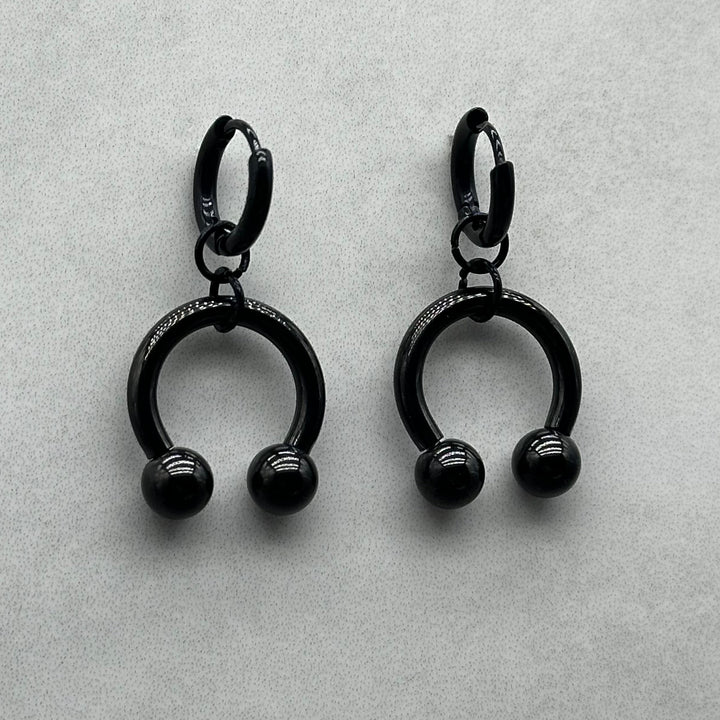 XL HORSESHOE HOOP EARRINGS