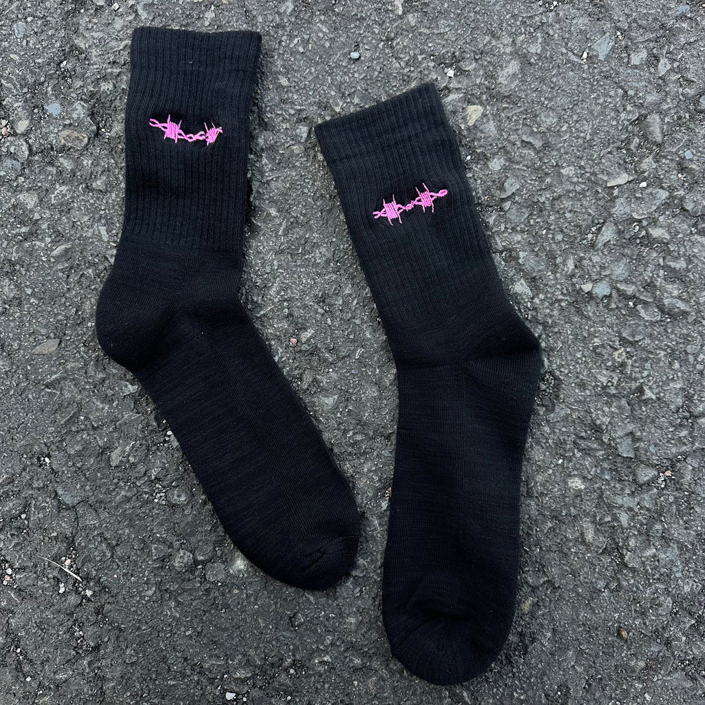 EMBROIDERED BARBED WIRE SOCKS