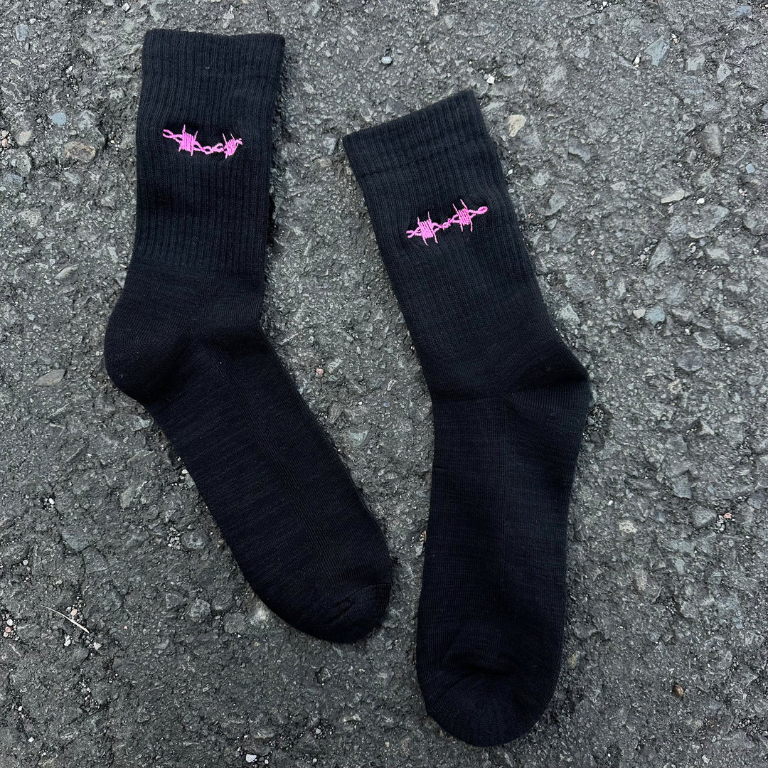 EMBROIDERED BARBED WIRE SOCKS-Vicious Punx-Vicious Punx