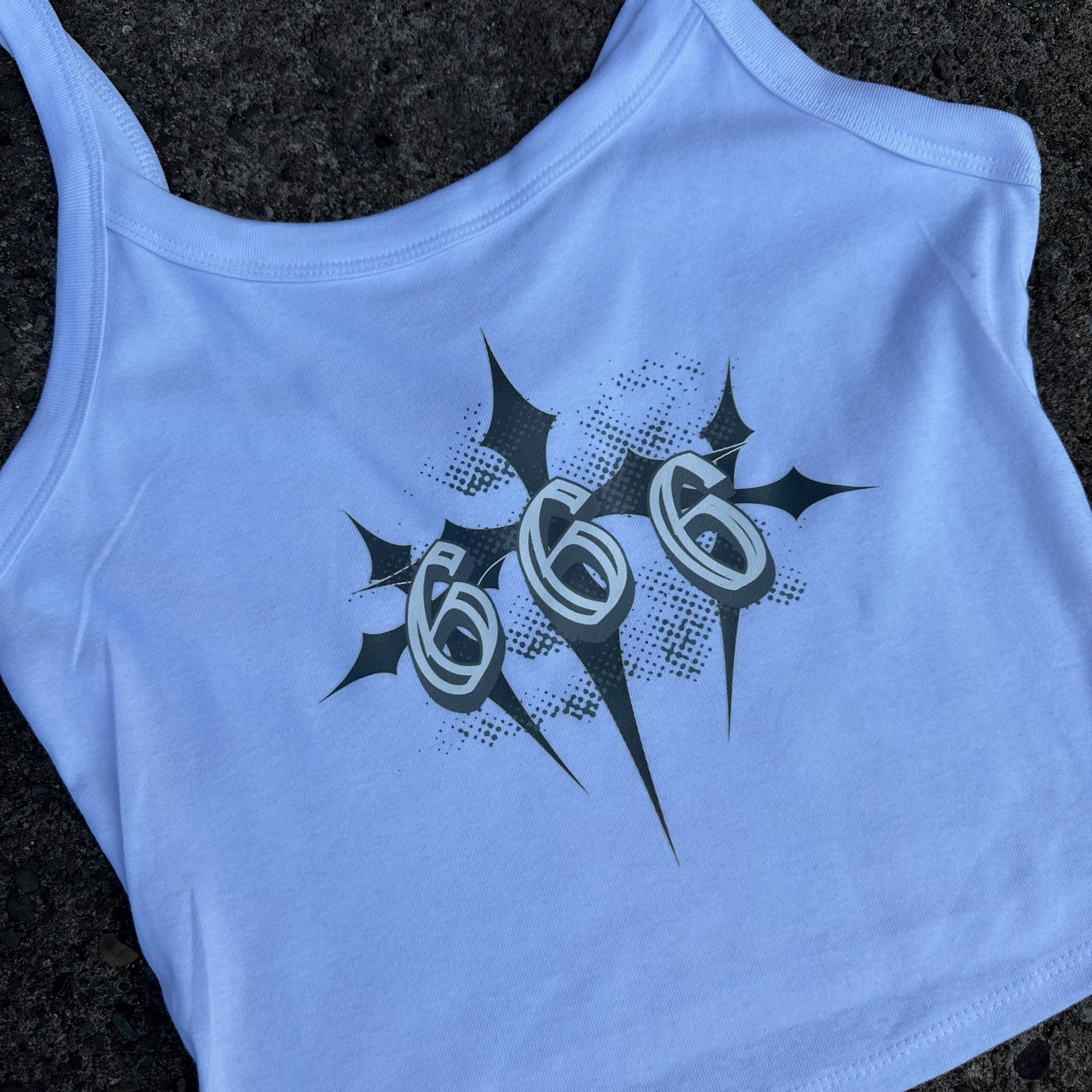 Sample Sale - 666 Crosses Print White Vest - Medium (136)