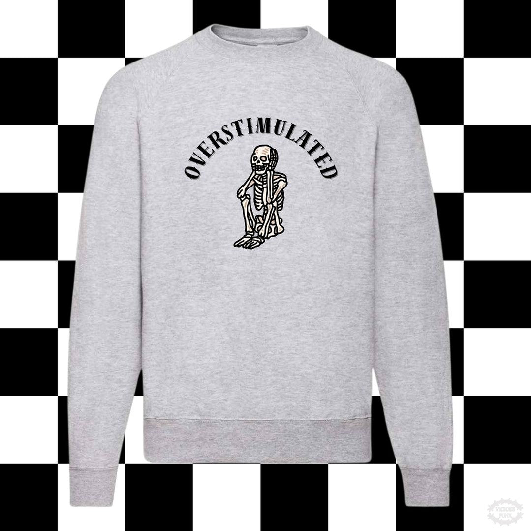 OVERSTIMULATED SKELETON PRINTED SWEATSHIRT-Vicious Punx-Vicious Punx