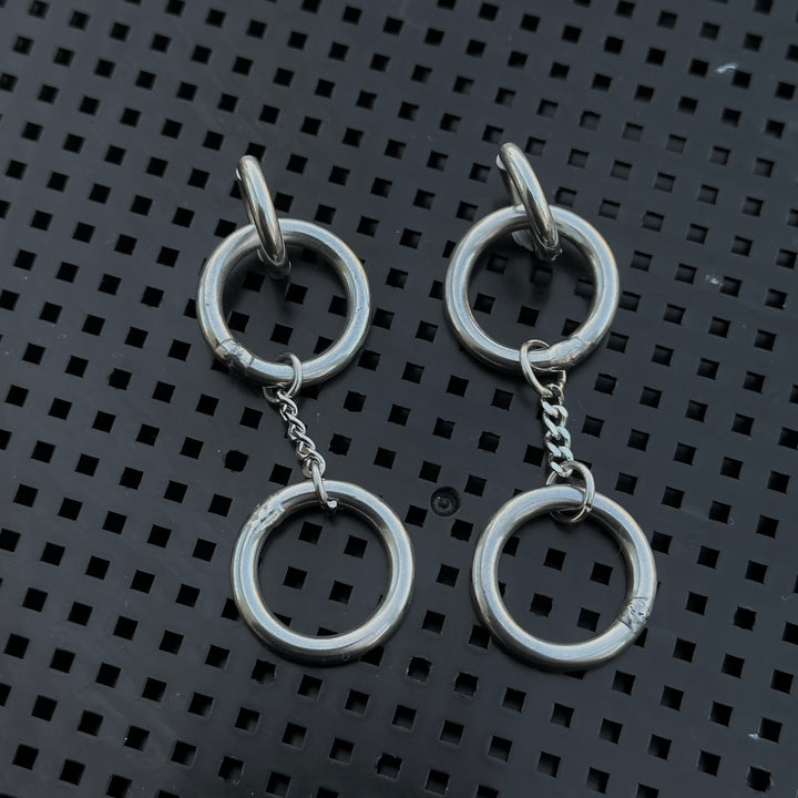 O RING CHAIN HOOP EARRINGS