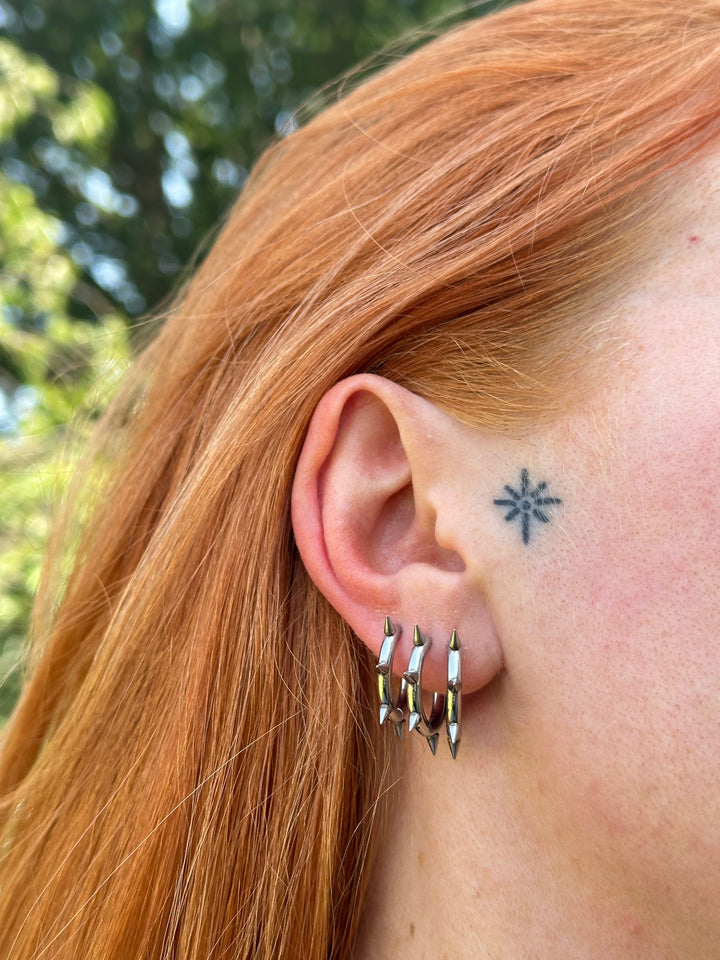 LARGE SPIKEY HOOP EARRINGS