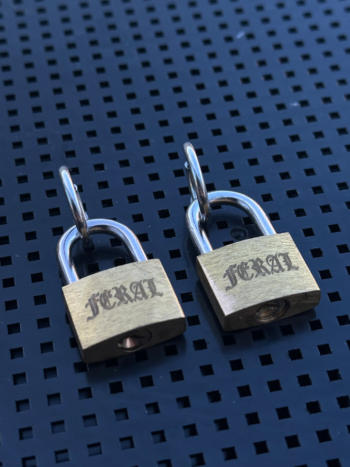 FERAL PADLOCK HOOP EARRINGS