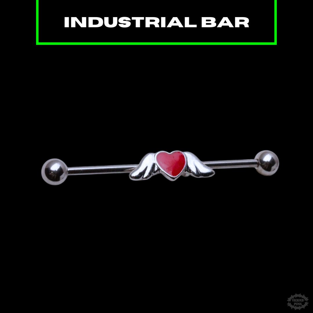 WINGED RED HEART INDUSTRIAL BAR