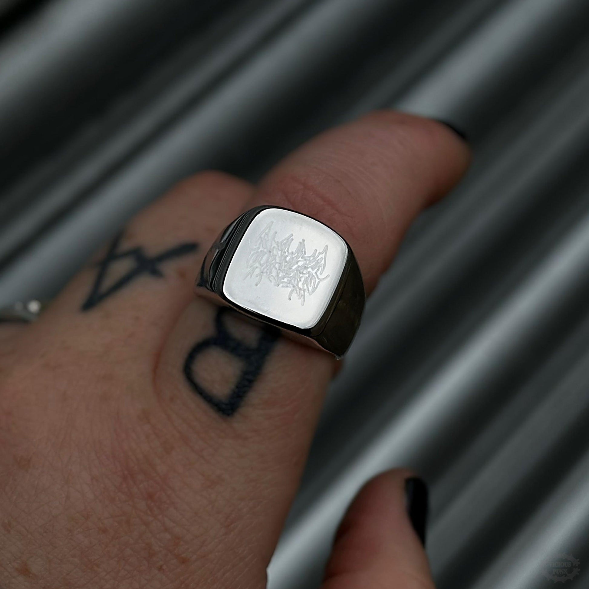 DEATH CHANT ENGRAVED RING