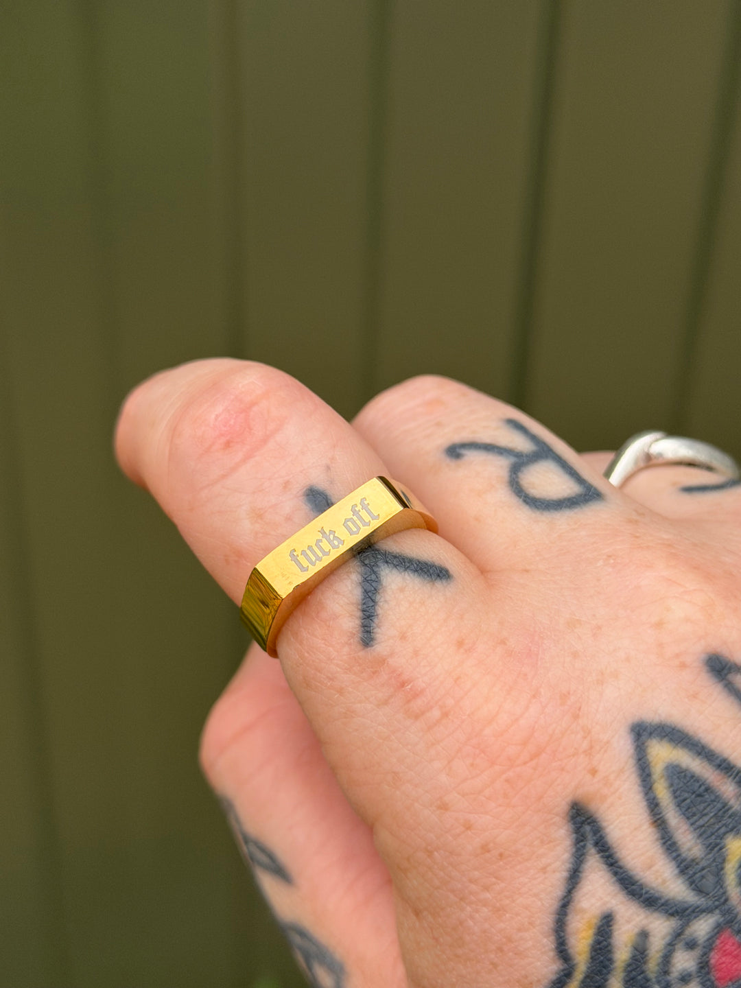 SAMPLE SALE - F*CK OFF GOLD RING
