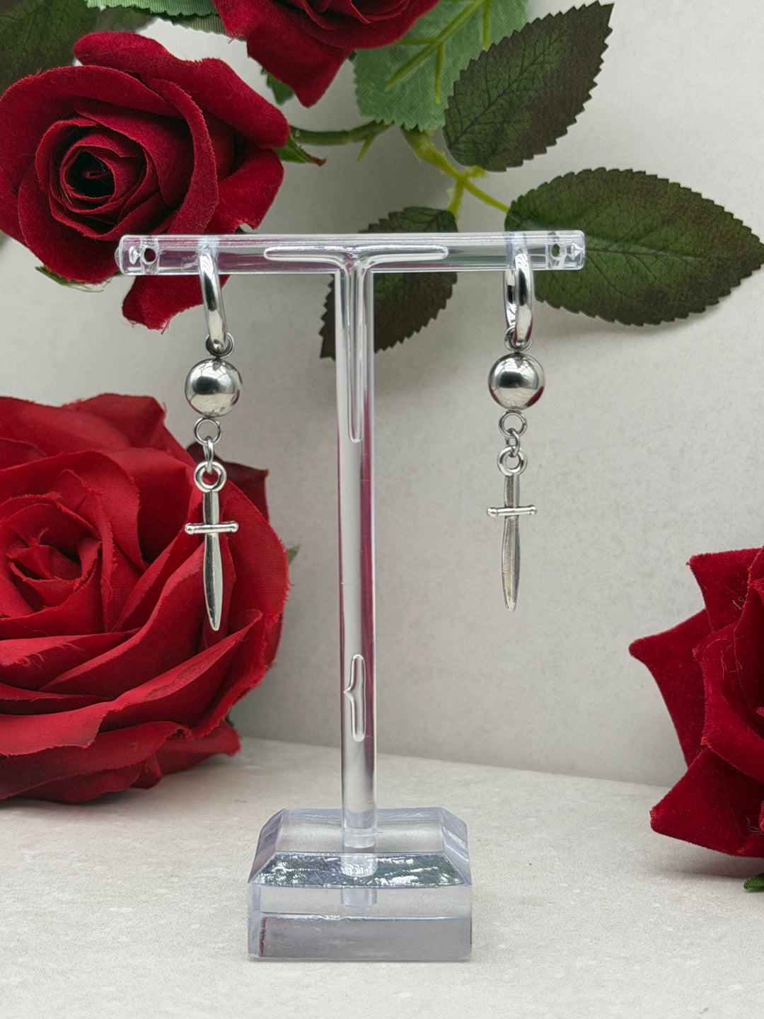 BALL DAGGER HOOP EARRINGS