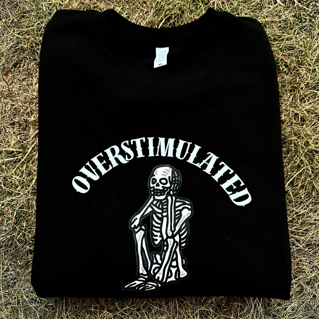 OVERSTIMULATED SKELETON PRINTED SWEATSHIRT-Vicious Punx-Vicious Punx