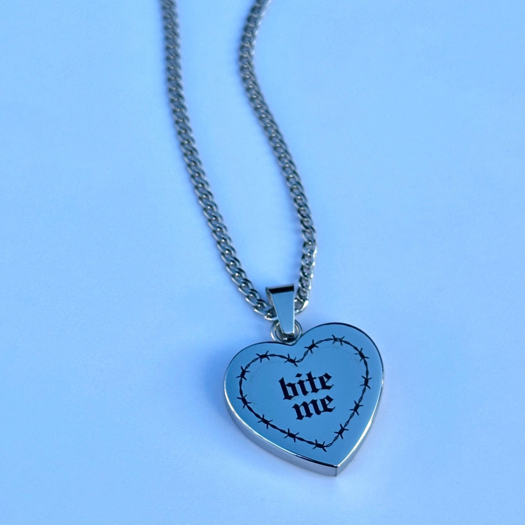 THE BITE ME BARBED HEART NECKLACE