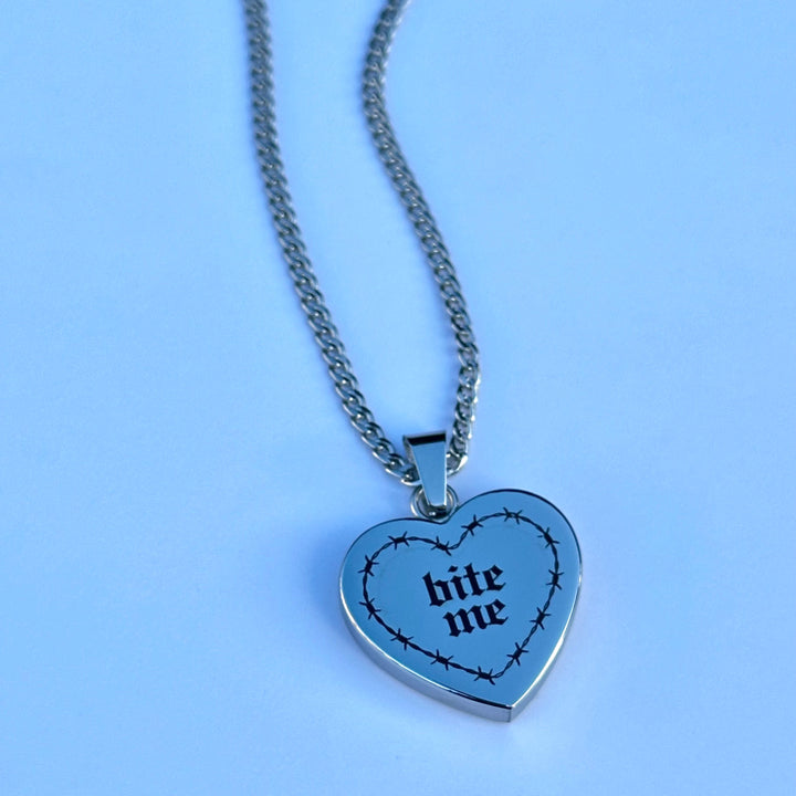 THE BITE ME BARBED HEART NECKLACE