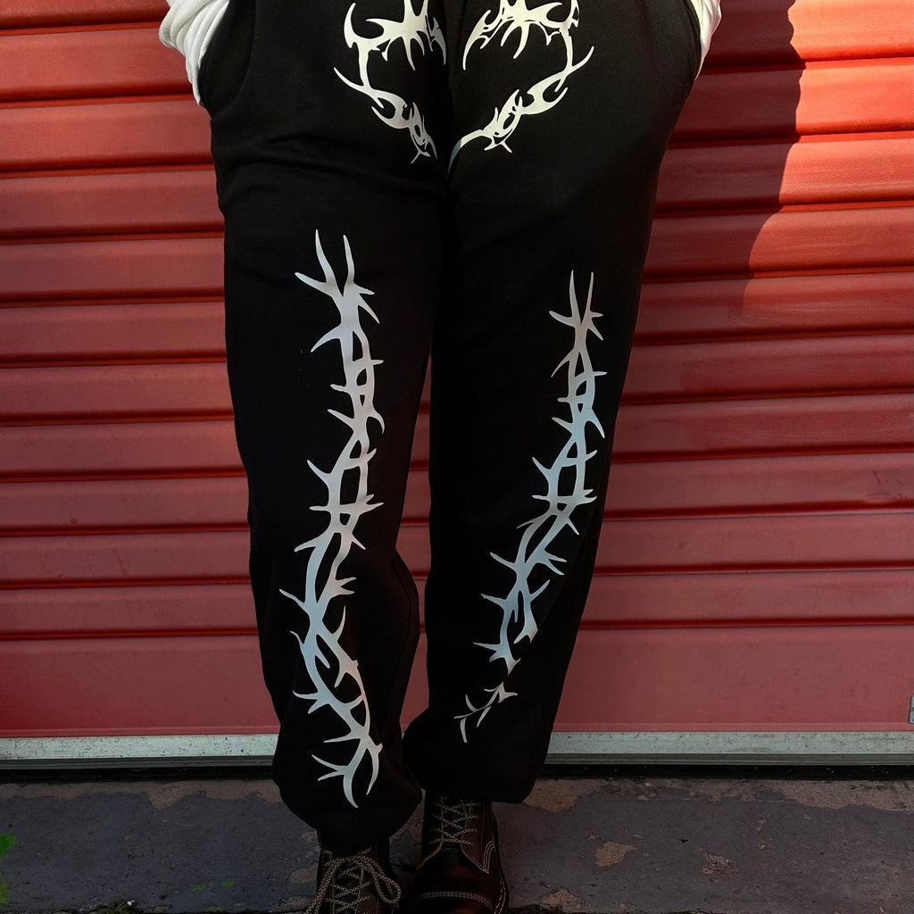 TRIBAL BARBED WIRE SWEATPANTS – Vicious Punx