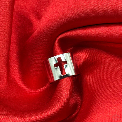 ADJUSTABLE CHUNKY CROSS RING-Vicious Punx-Vicious Punx