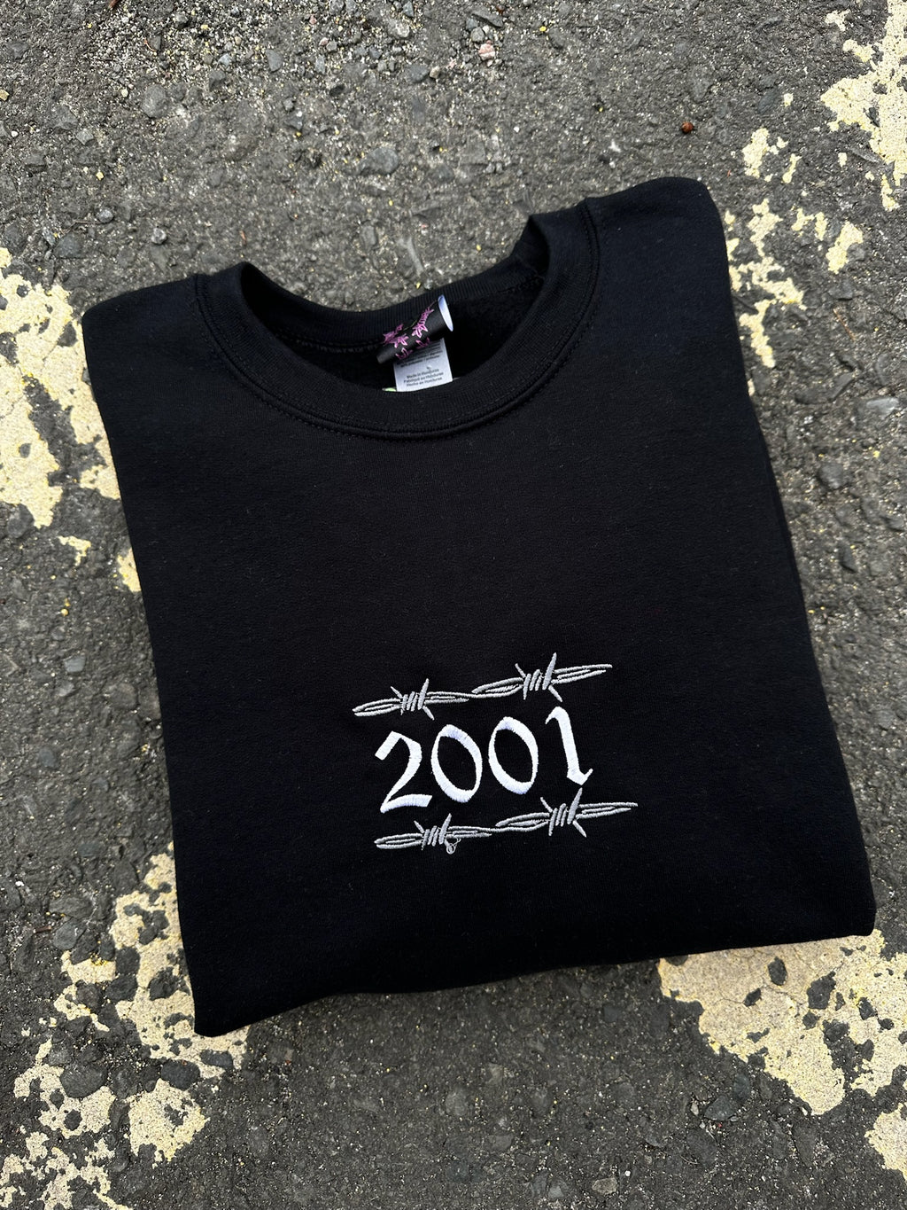Sample Sale - 2001 Embroidered Black Sweatshirt - Medium - (97)