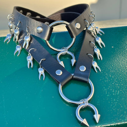 SPIKE TOOTH PU LEATHER CHOKER-Vicious Punx-Vicious Punx