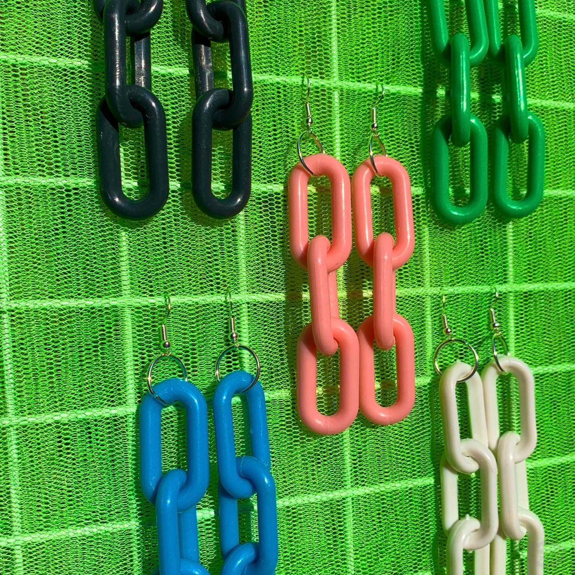 ACRYLIC CHAIN EARRINGS-Vicious Punx-Vicious Punx