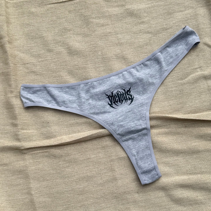 SAMPLE SALE - VICIOUS PRINTED GREY THONG