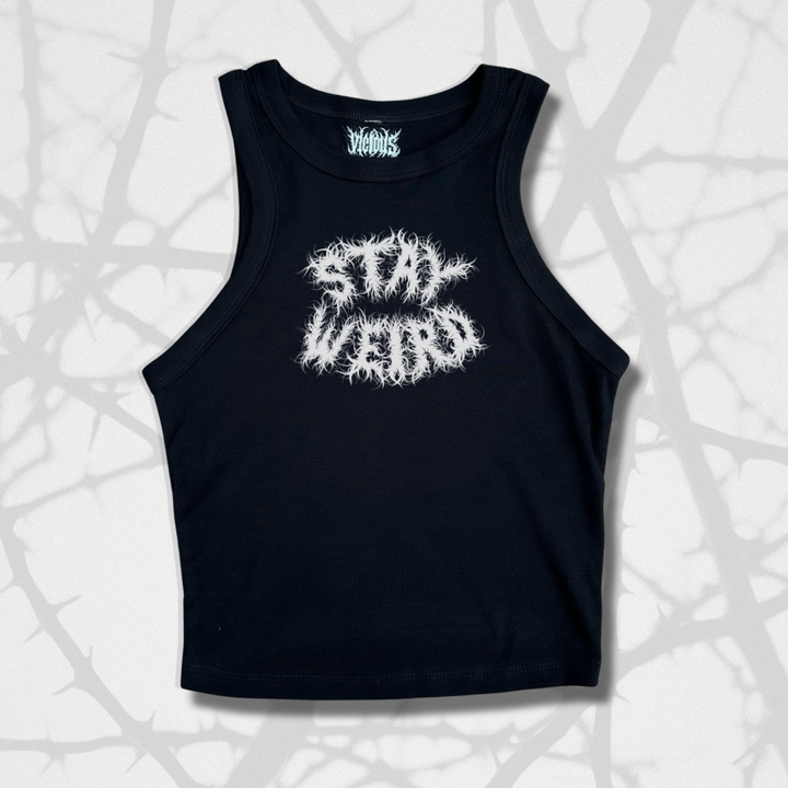 STAY WEIRD RIBBED VEST TOP