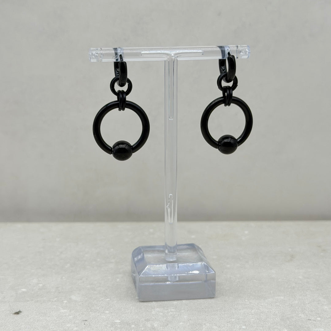 SAMPLE SALE - BLACK BCR HOOPS