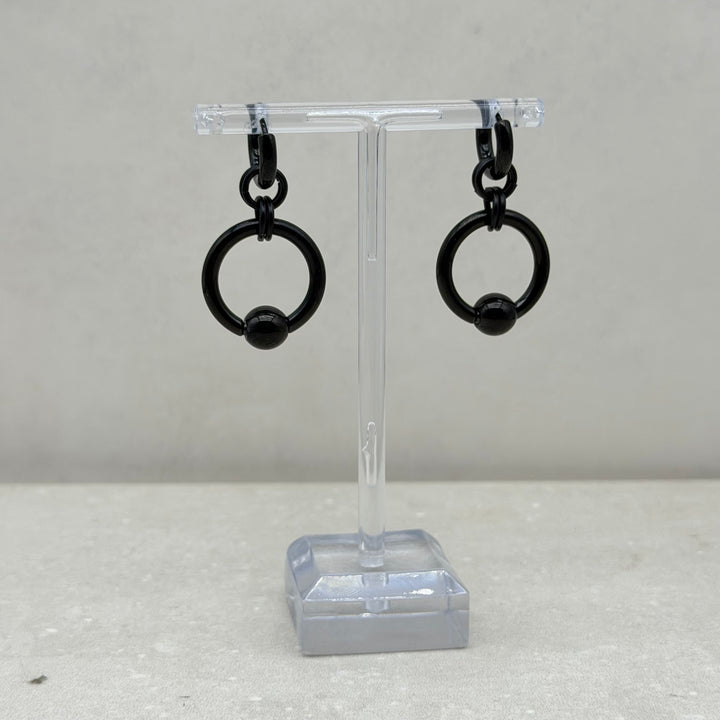 SAMPLE SALE - BLACK BCR HOOPS
