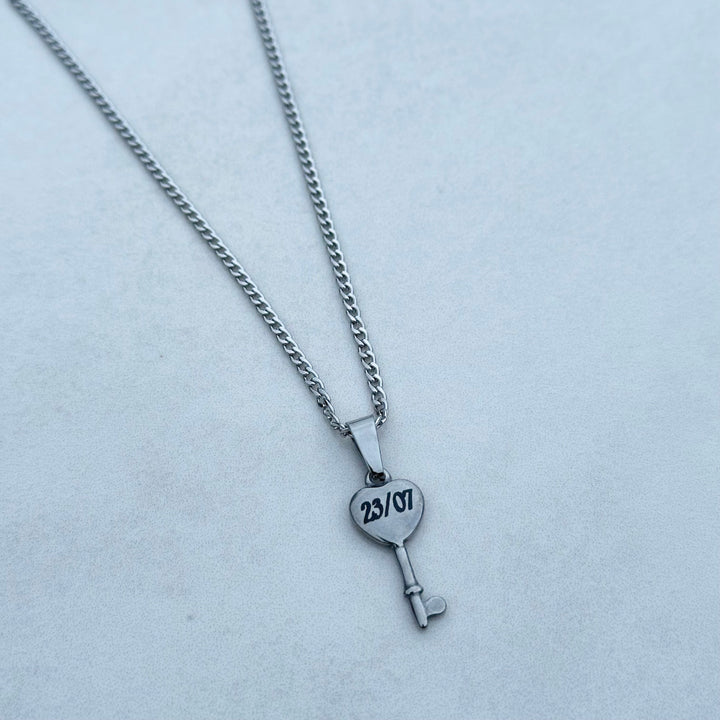 PERSONALISED HEART KEY NECKLACE
