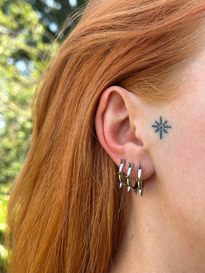 LARGE SPIKEY HOOP EARRINGS