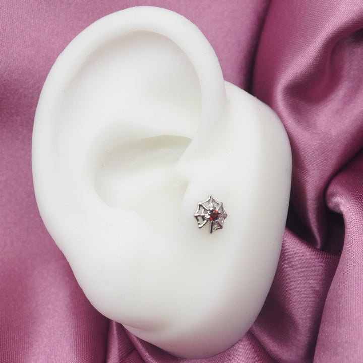 SPIDER WEB THREADLESS FLAT BAR - TRAGUS/LIP/EAR-Vicious Punx-Vicious Punx