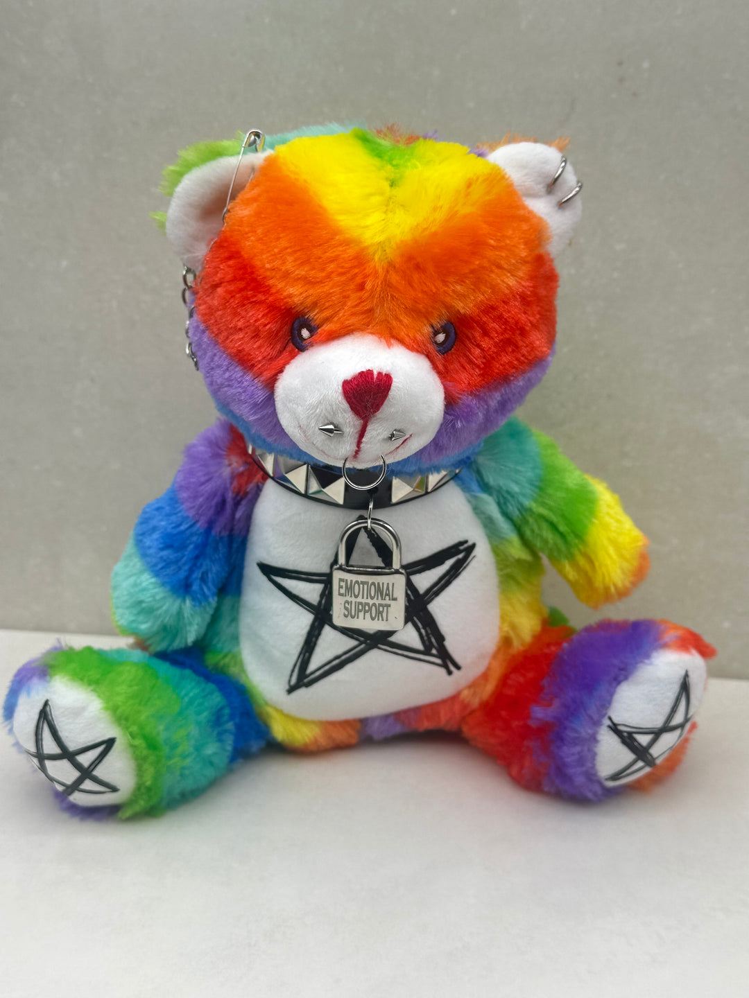 EMOTIONAL SUPPORT RAINBOW BEAR PLUSHIE
