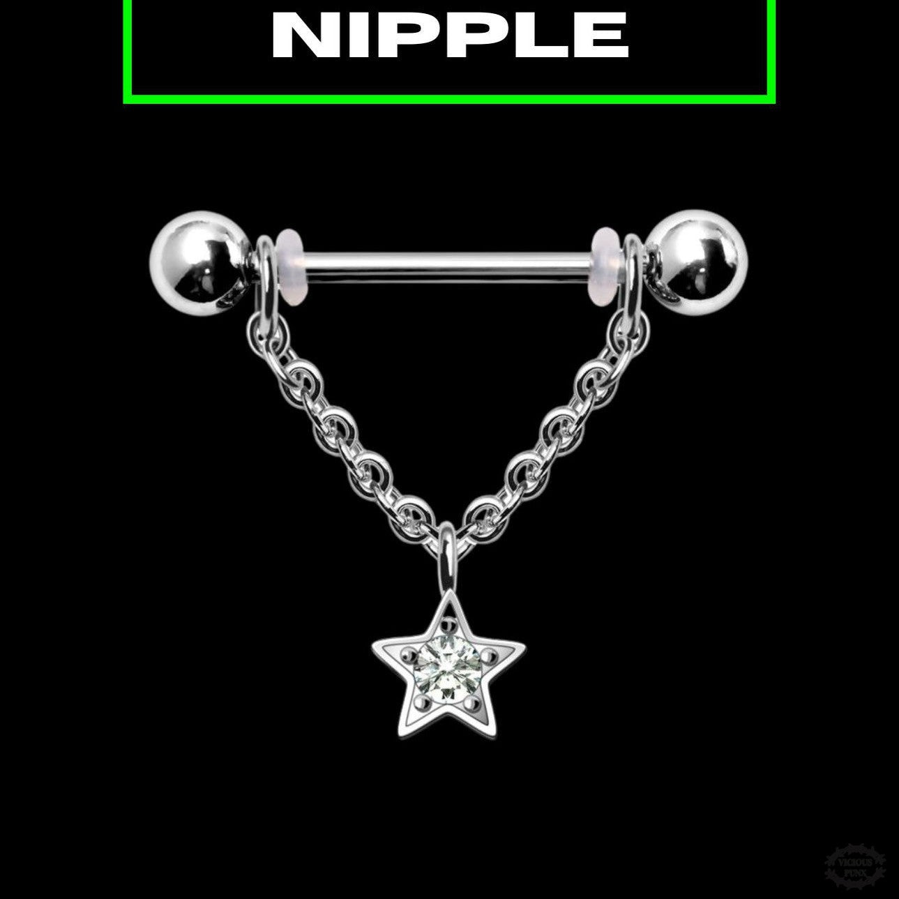 STAR CHAIN NIPPLE BAR-Vicious Punx-Vicious Punx