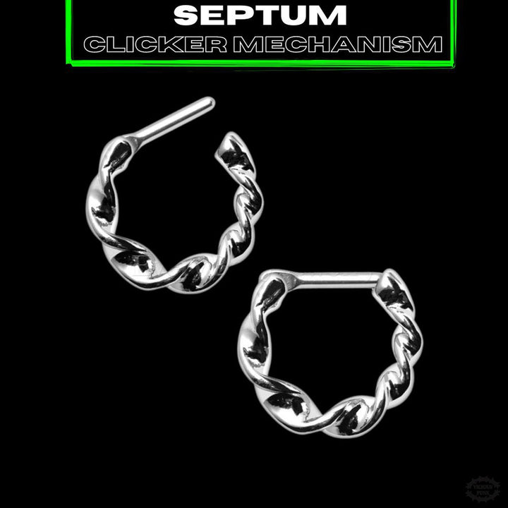 TWISTED SEPTUM CLICKER RING