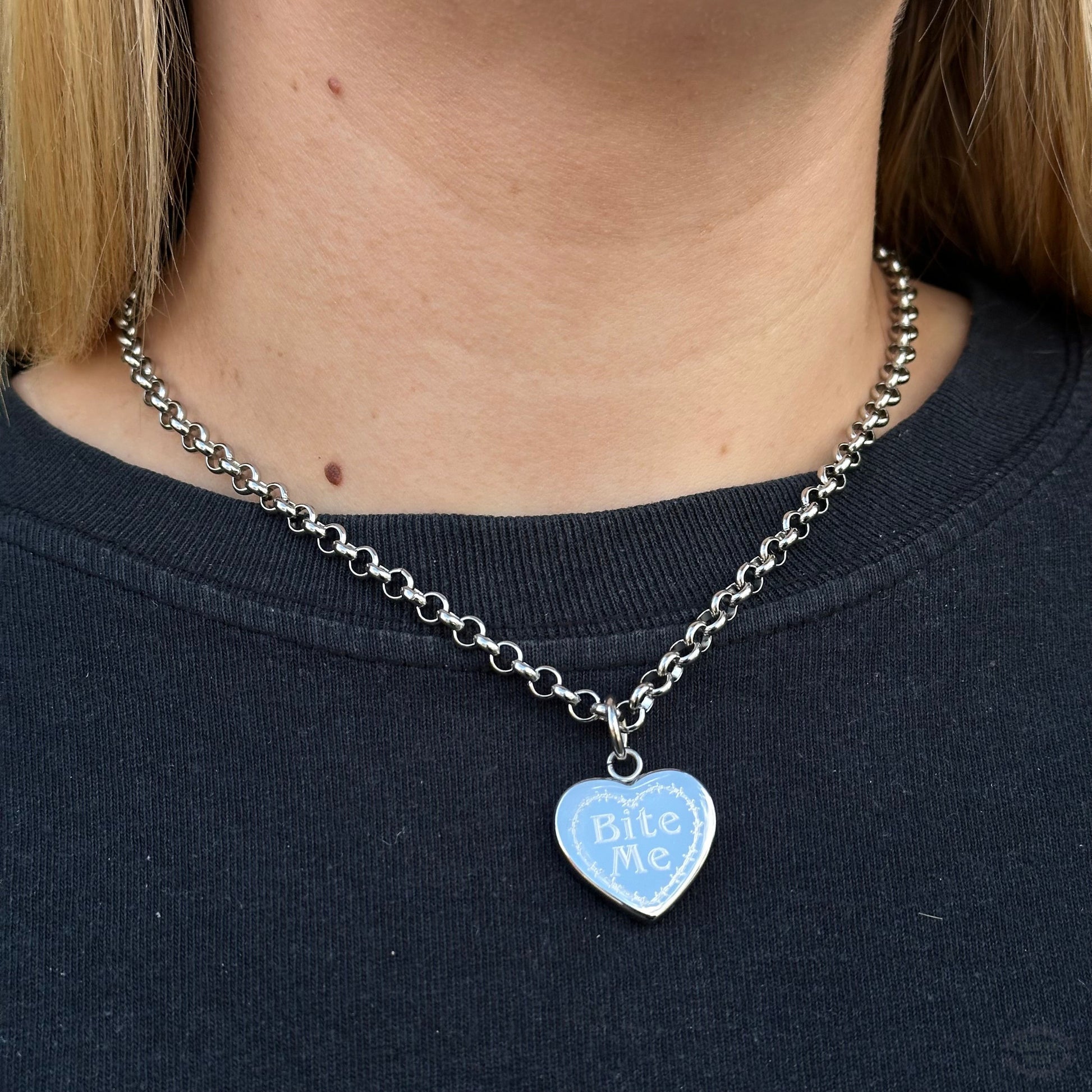 THE BITE ME BARBED HEART NECKLACE