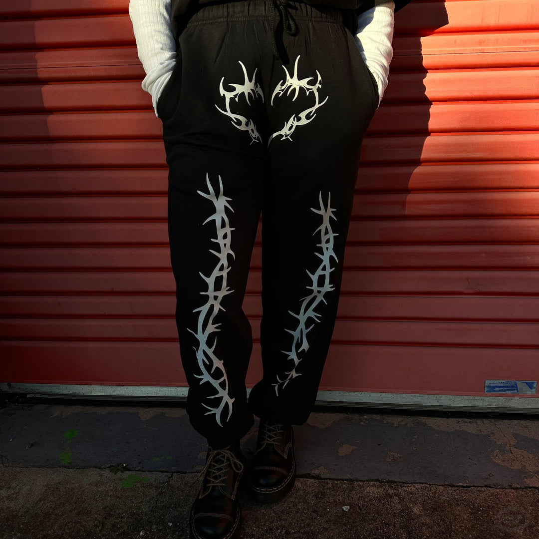 TRIBAL BARBED WIRE SWEATPANTS-Vicious Punx-Vicious Punx