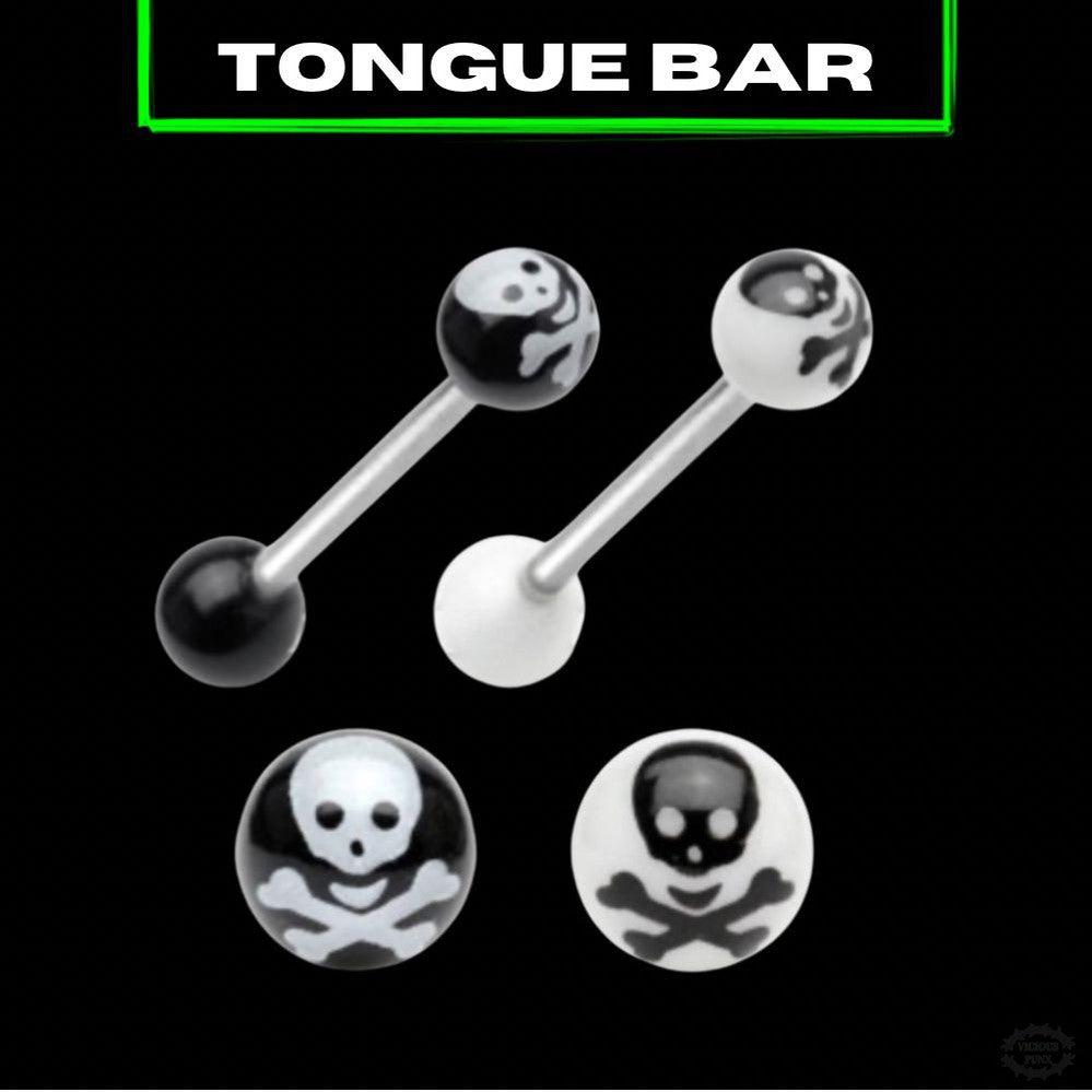 SKULL &amp; CROSSBONES TONGUE BAR-Vicious Punx-Vicious Punx