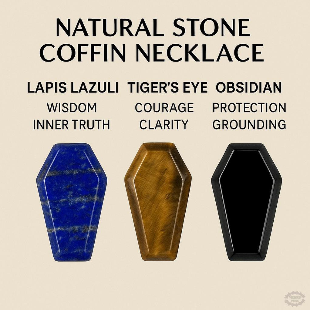 NATURAL STONE COFFIN NECKLACE