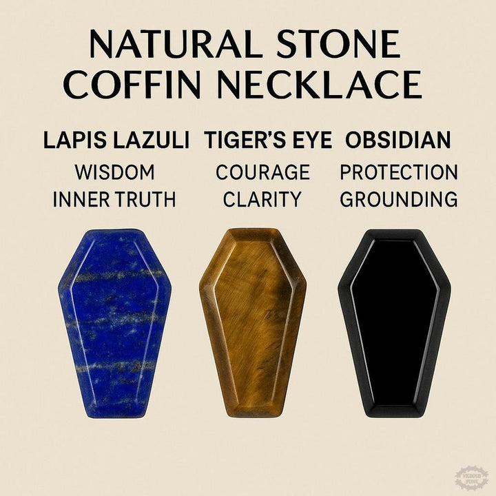 NATURAL STONE COFFIN NECKLACE