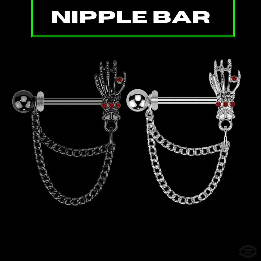 SKULL CHAIN NIPPLE BAR