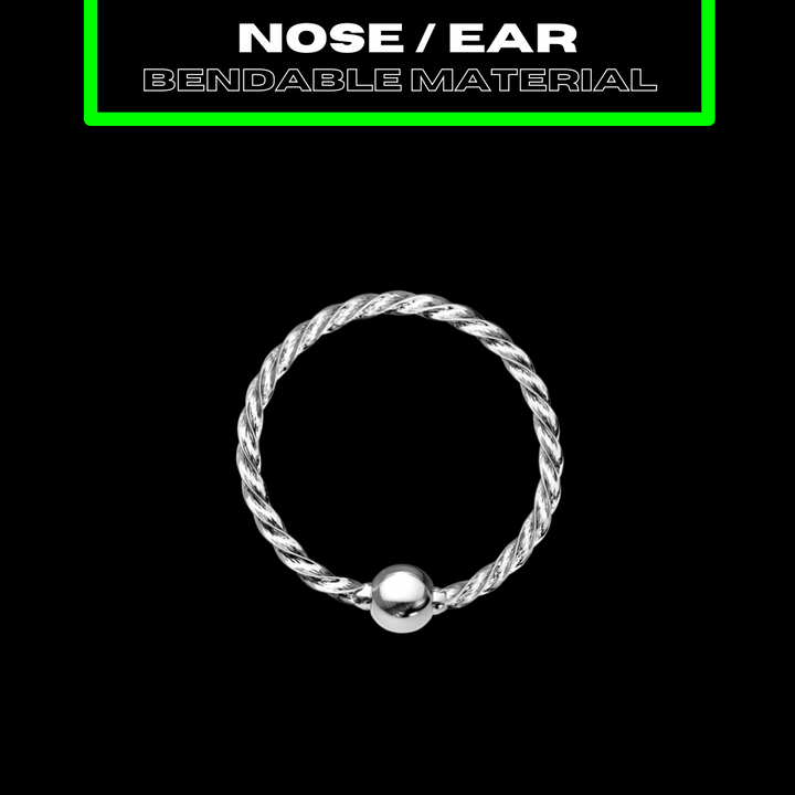 BRAIDED NOSE HOOP - HINGED - 18GA