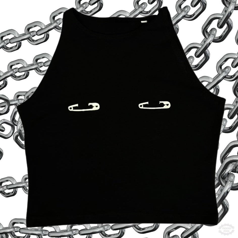 SAFETY PIN VEST TOP-Vicious Punx-Vicious Punx