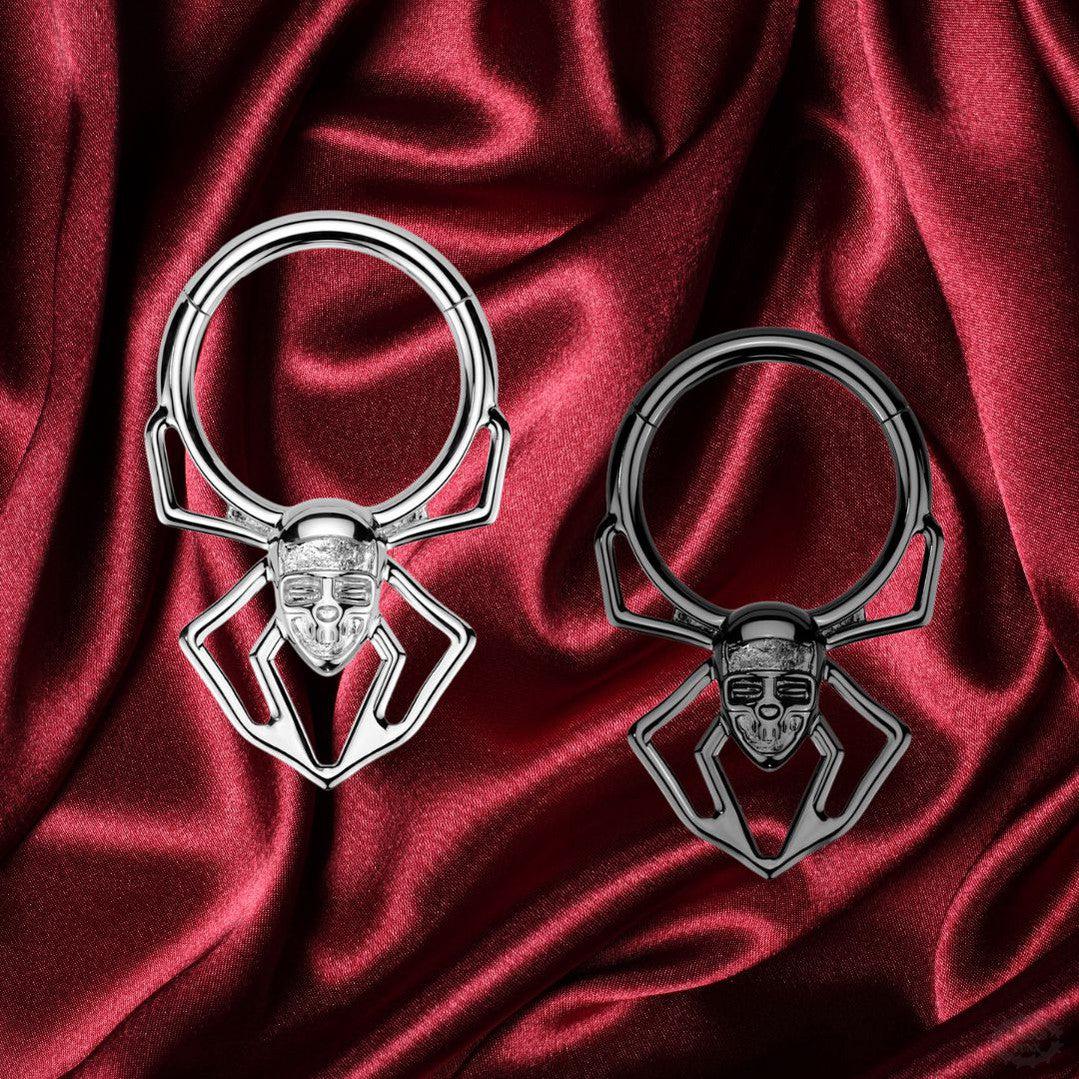 SPIDER SKULL HINGED SEPTUM CLICKER-Vicious Punx-Vicious Punx