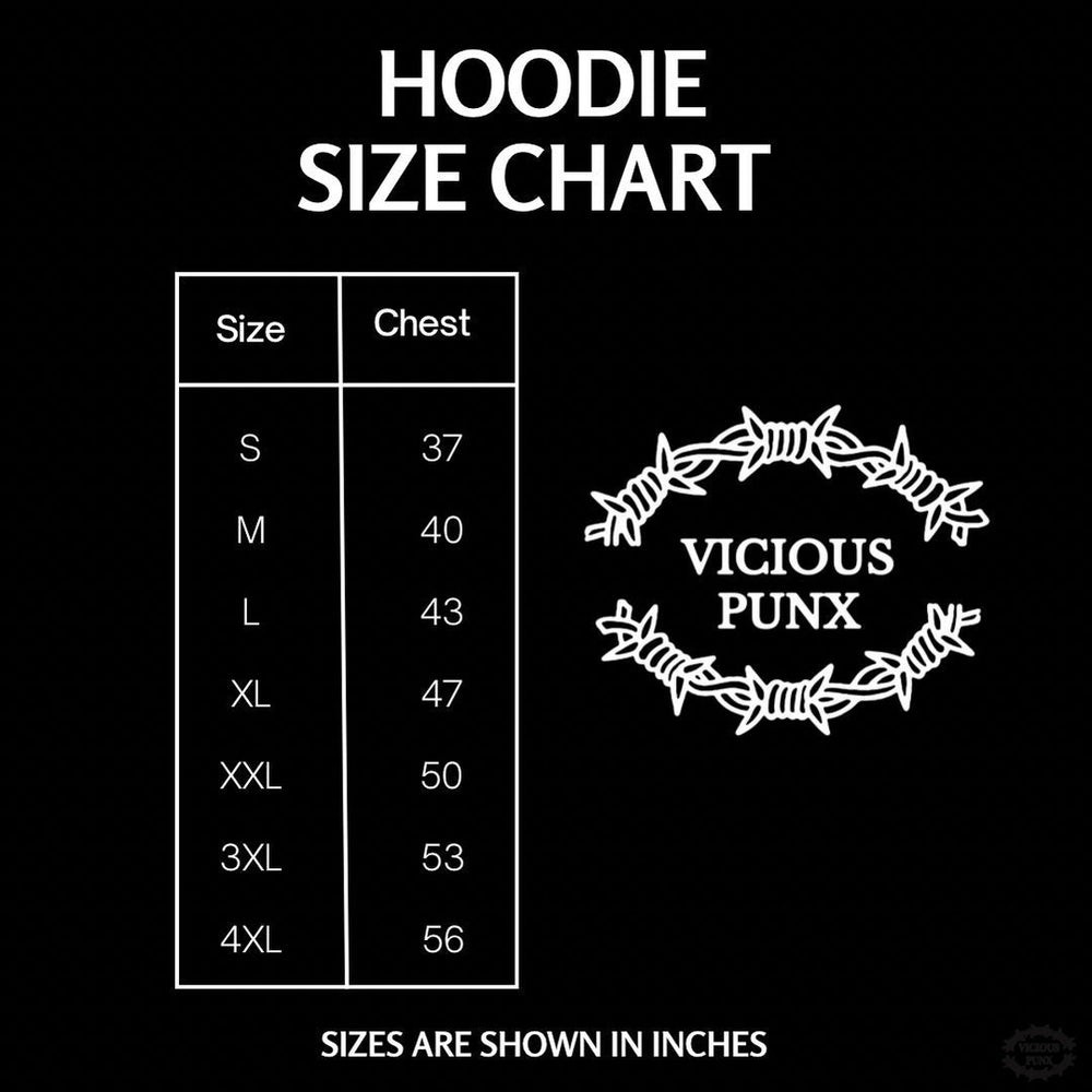 TRIBAL BARBED HEART ZIP UP HOODIE-Vicious Punx-Vicious Punx