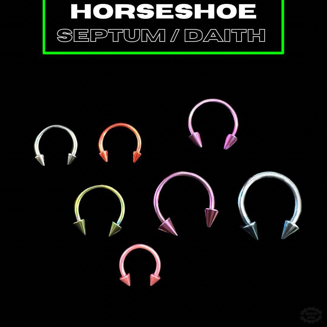 SPIKED COLOURED HORSESHOE SEPTUM