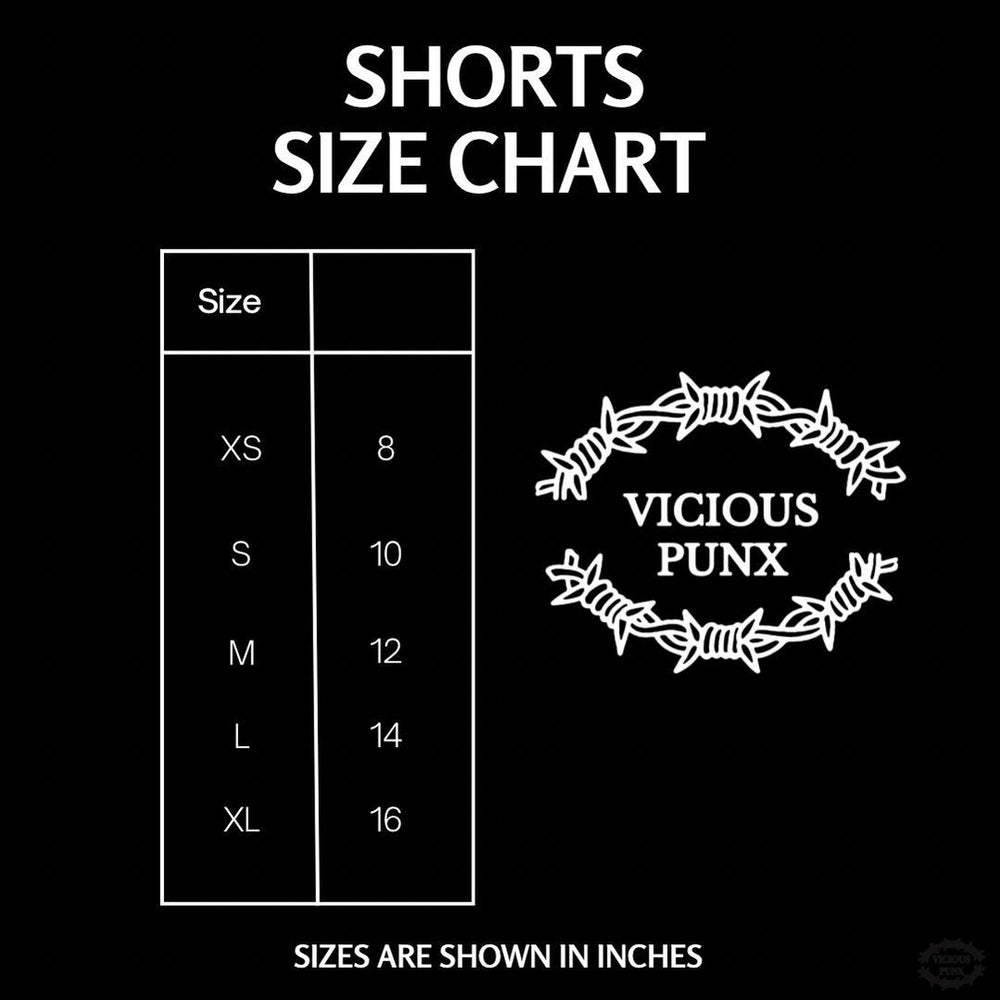 BARBED WIRE JERSEY SHORTS-Vicious Punx-Vicious Punx